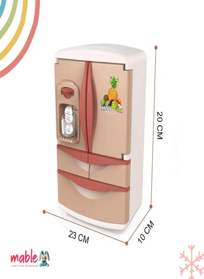 MABLE Mini Fridge Toy for Kids with Lights, Music & Ice Dispenser | Pretend Kitchen Appliance for Boys & Girls | Role Play Toy for 3+ Year Olds - Image 3